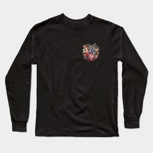 Floral Covered Human Heart, Love Flowers Long Sleeve T-Shirt